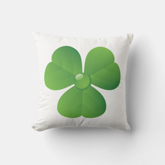 Green Irish clover St. Patrick's Day Cushion (Front)
