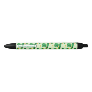 Green Irish Hat pattern , st patrick's day design Black Ink Pen
