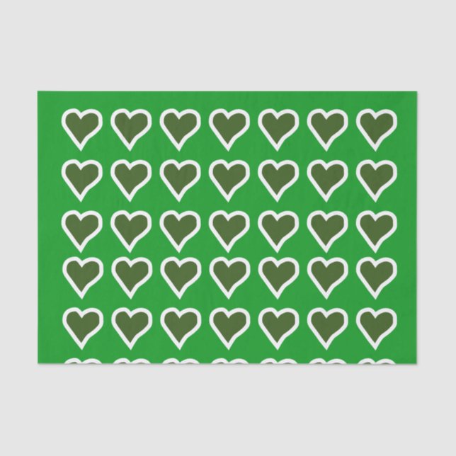 Green Irish Hearts Tissue Paper (Front)