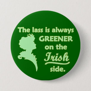 Green Irish Lass Large 7.5 Cm Round Badge