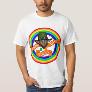 Green Irish leprechaun & double rainbow T-Shirt