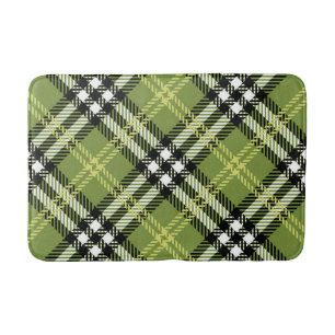 Green Irish Plaid Pattern Bath Mat