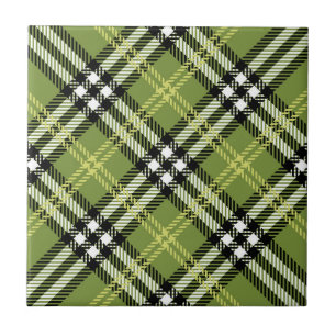 Green Irish Plaid Pattern Ceramic Tile