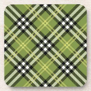 Green Irish Plaid Pattern Coaster