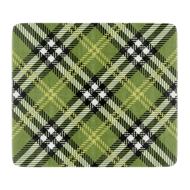 Green Irish Plaid Pattern Cutting Board (Front)
