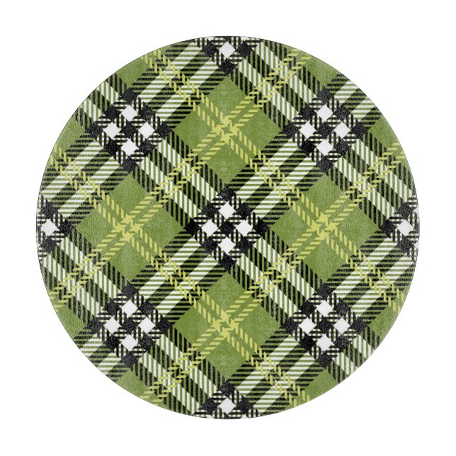 Green Irish Plaid Pattern Cutting Board (Front)