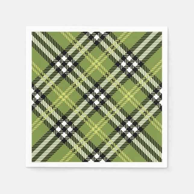 Green Irish Plaid Pattern Napkin (Front)