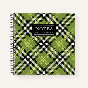 Green Irish Plaid Pattern Notebook