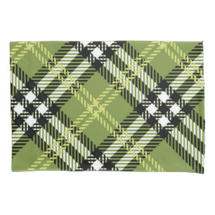 Green Irish Plaid Pattern Pillowcase