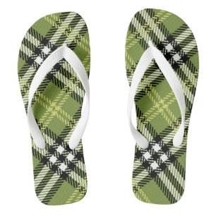 Green Irish Plaid Pattern Thongs