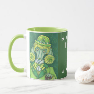 GREEN IRISH POODLE, ST. PATRICK'S DAY DOG MUG