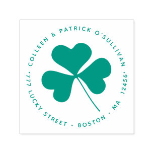Green Irish Shamrock Floral Self-inking Stamp
