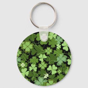 Green Irish Shamrock Key Ring
