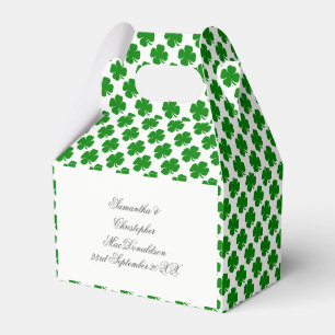 Green Irish shamrock pattern Favour Box