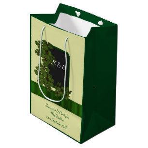 Green Irish shamrock personalised wedding Medium Gift Bag