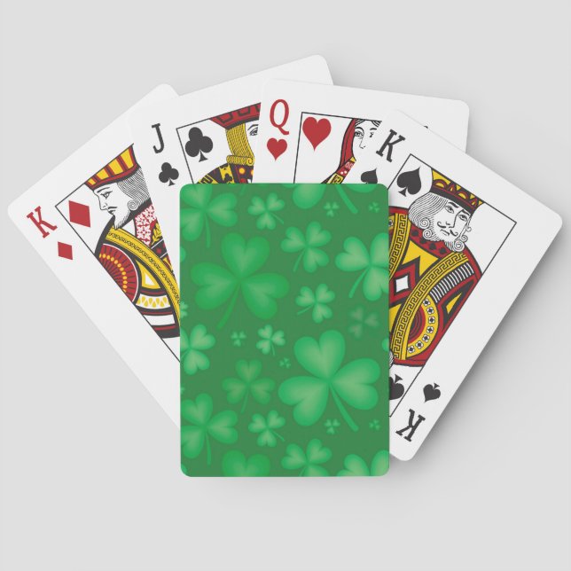 Green Irish Shamrock Playing Cards (Back)