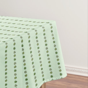Green Irish Shamrock Stripes Tablecloth