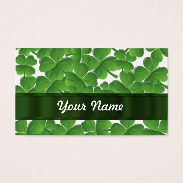 Green Irish shamrocks personalised (Front)