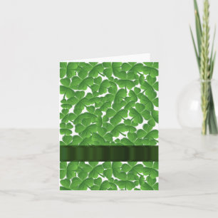 Green Irish shamrocks personalised Card
