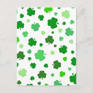 Green Irish Shamrocks Postcard