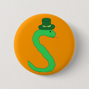 Green Irish Snake pin