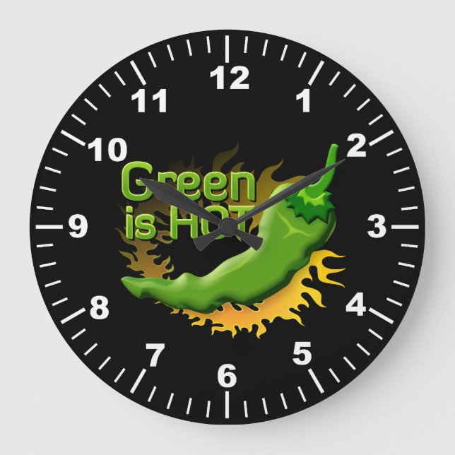 Green is HOT Large Clock (Front)