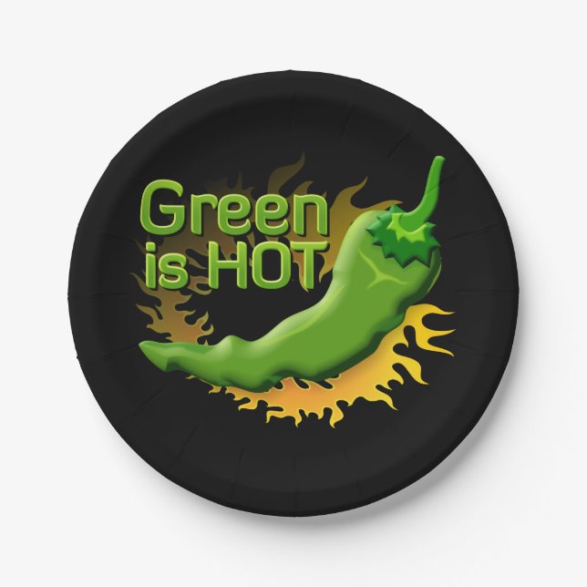 Green is HOT Paper Plate (Front)
