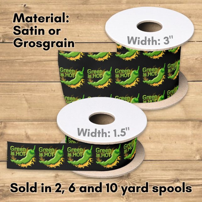 Green is HOT Satin Ribbon (Creator Uploaded)