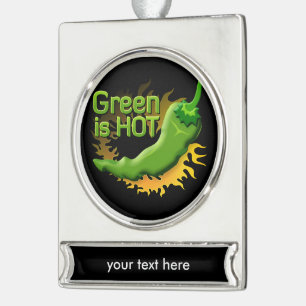 Green is HOT Silver Plated Banner Ornament