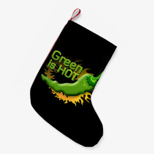 Green is HOT Small Christmas Stocking