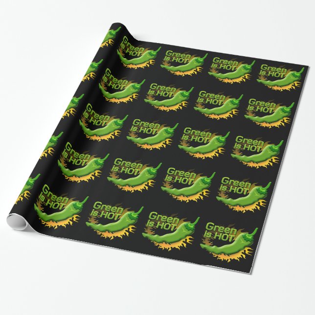 Green is HOT Wrapping Paper (Unrolled)