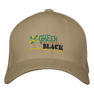 Green Is New Black Embroidered Hat