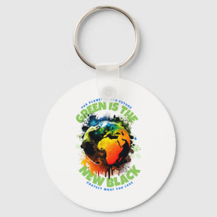 Green Is The New Black T Shirt  Key Ring