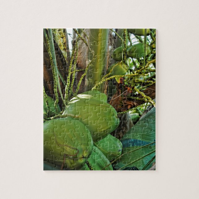 Green Island Coconuts Palm Tree Jigsaw Puzzle (Vertical)
