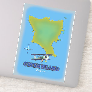 Green Island Taiwan travel poster.