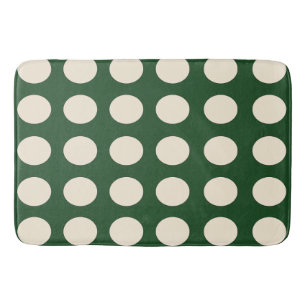 Green Ivory Colour Polka Dot Bath Mat
