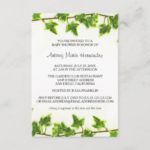 Green Ivy - 3x5 Baby Shower Invitation