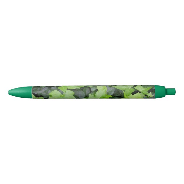 Green Ivy Botanical Print Black Ink Pen (Front)