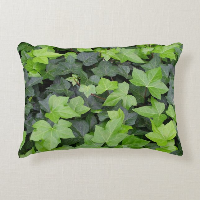 Green Ivy Botanical Print Decorative Cushion (Front)