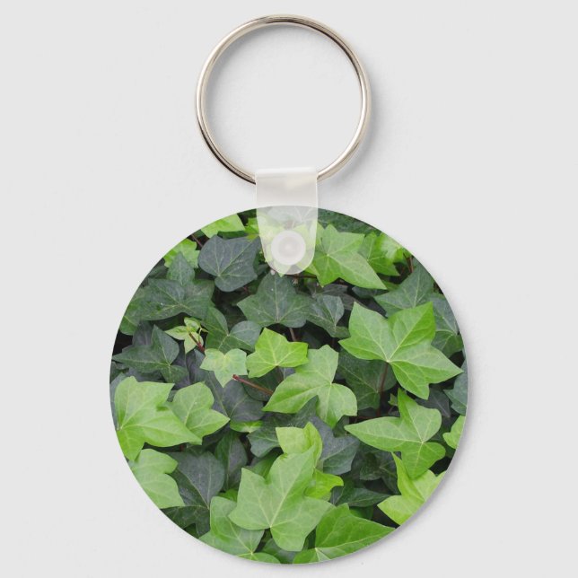 Green Ivy Botanical Print Key Ring (Front)
