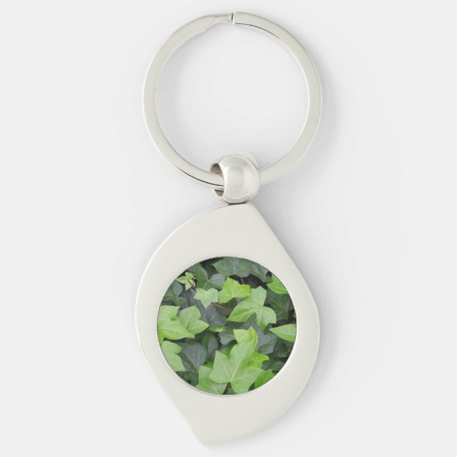 Green Ivy Botanical Print Key Ring (Front)