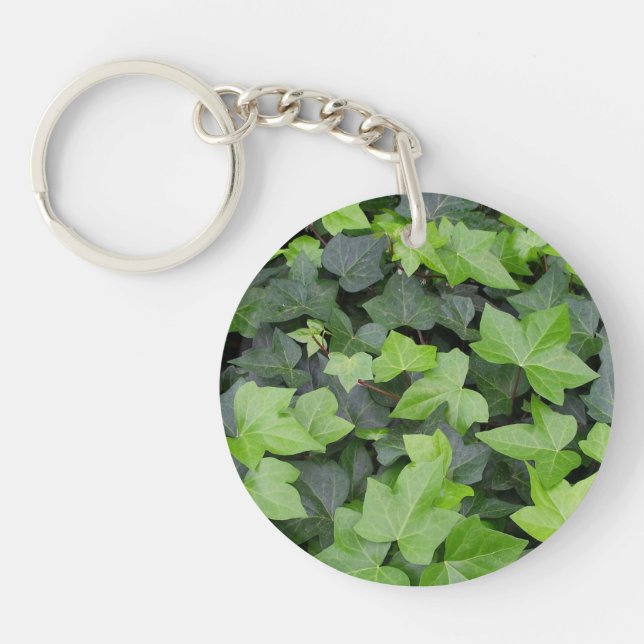 Green Ivy Botanical Print Key Ring (Front)