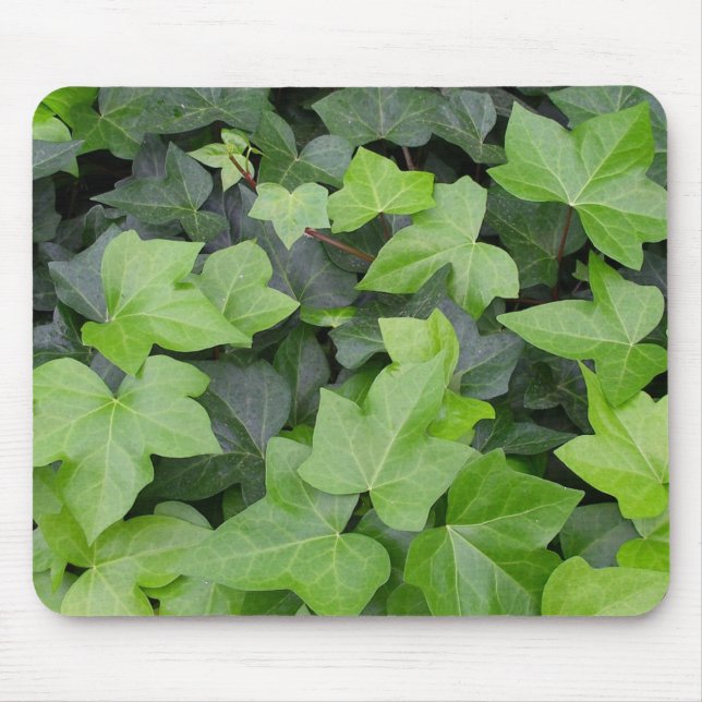 Green Ivy Botanical Print Mouse Pad (Front)