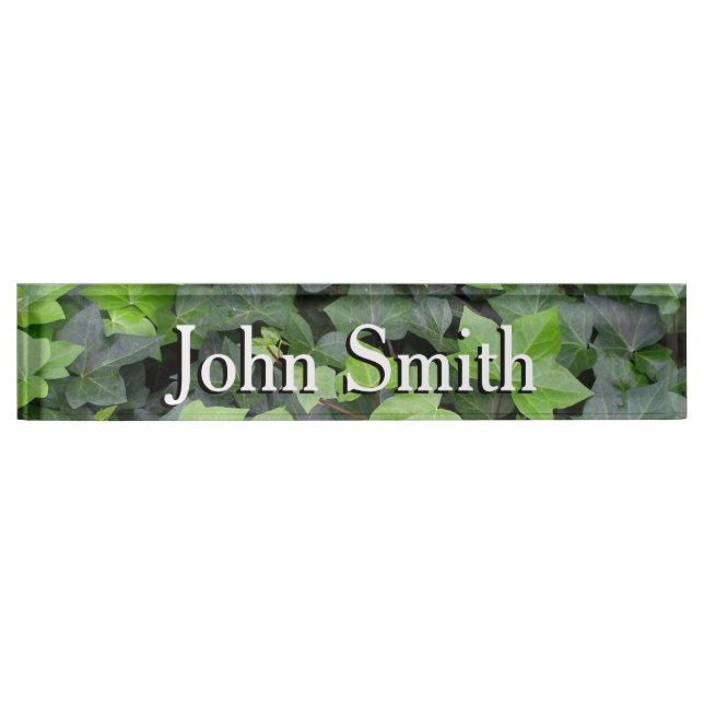 Green Ivy Botanical Print Nameplate (Front)