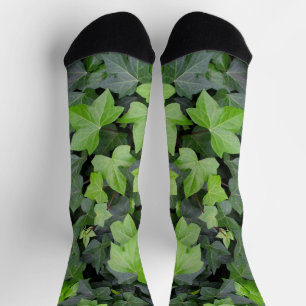 Green Ivy Botanical Print Socks