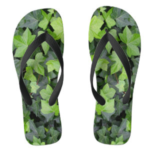 Green Ivy Botanical Print Thongs