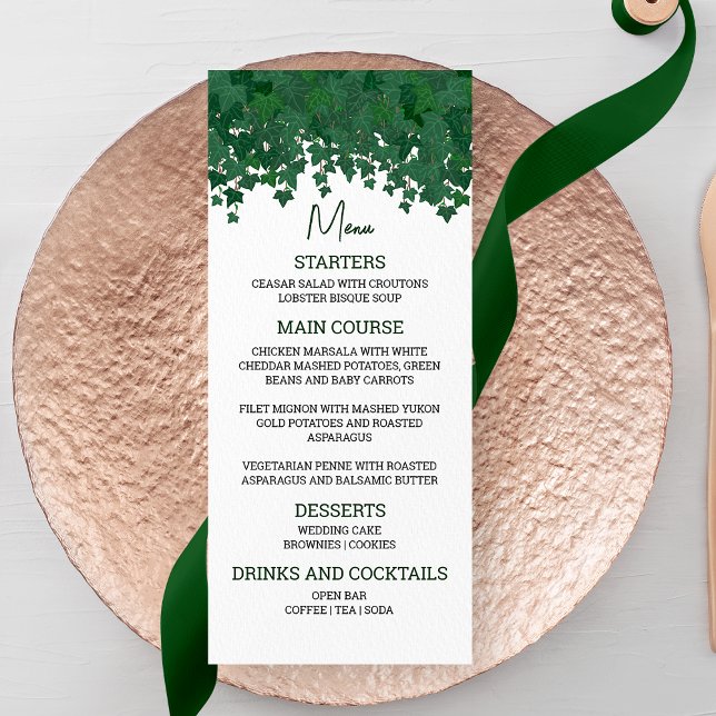 Green Ivy Garden Wedding Menu (Creator Uploaded)