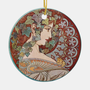 Green Ivy Goddess Art Ceramic Tree Decoration
