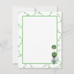 Green Ivy Lattice Topiary Ginger Jar Jars Card