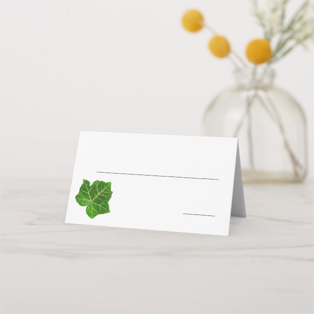 Green Ivy Leaf  Place Card (Front)